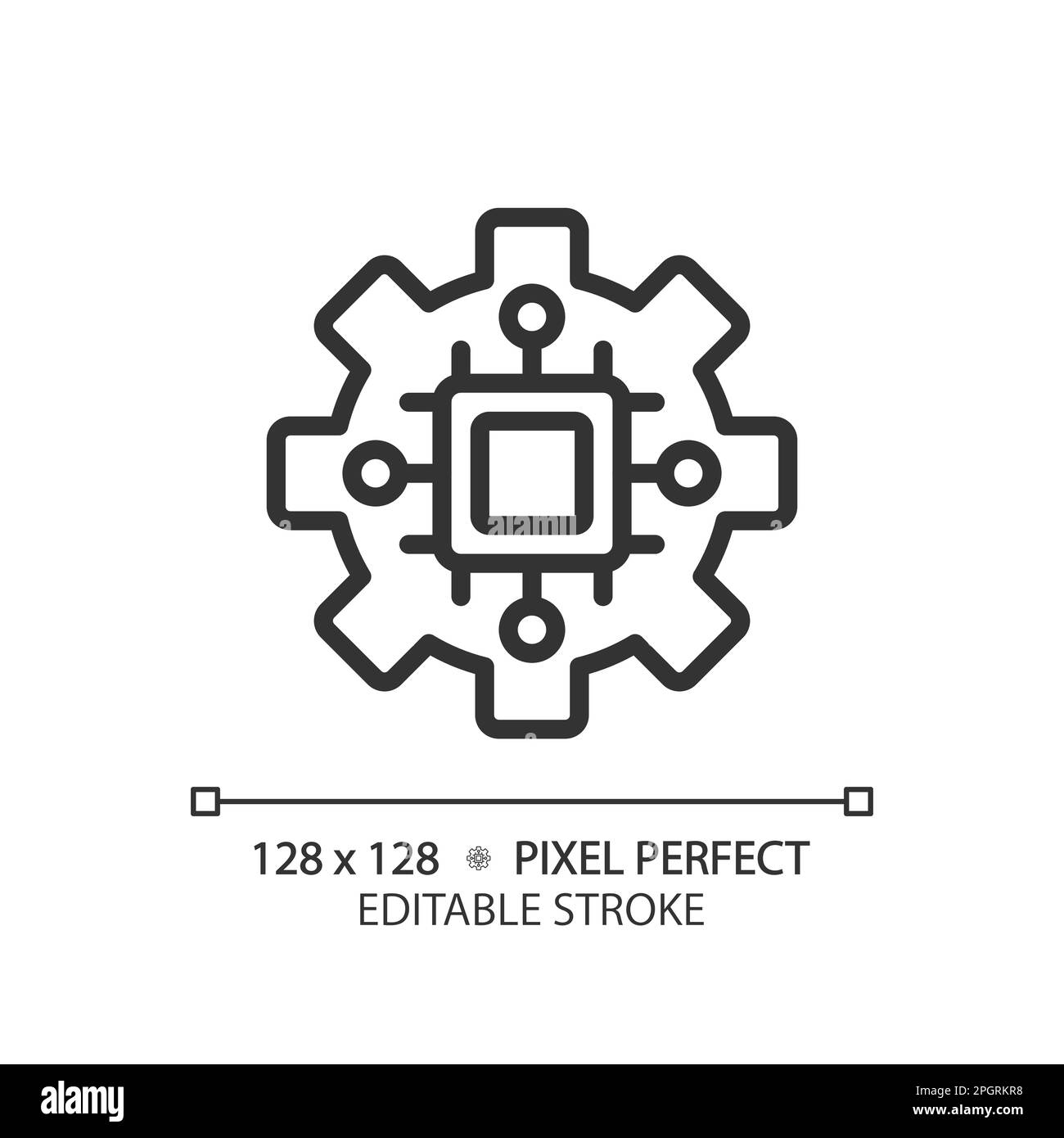STEM in technology pixel perfect linear icon Stock Vector Image & Art ...