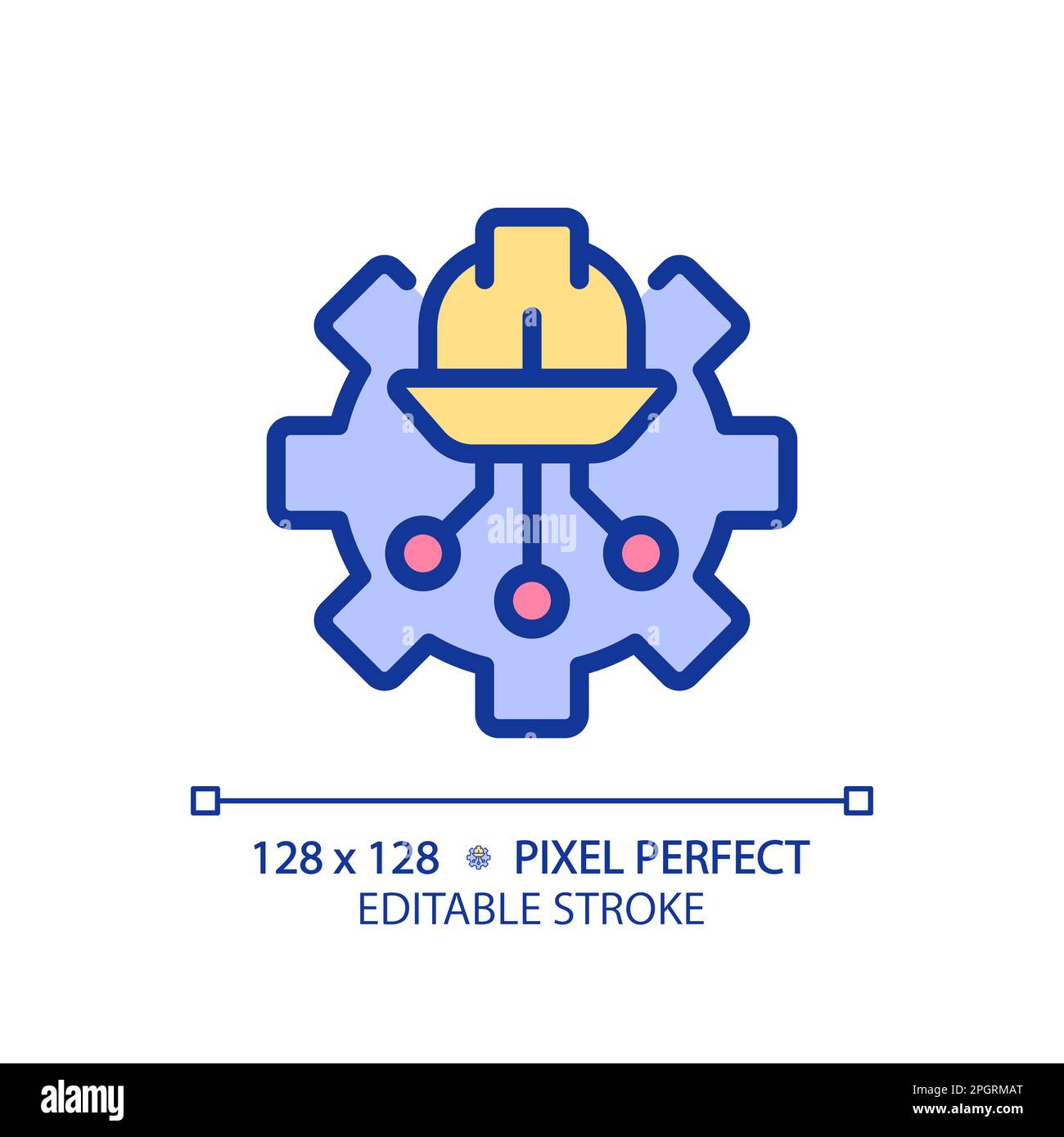 STEM in engineering pixel perfect RGB color icon Stock Vector