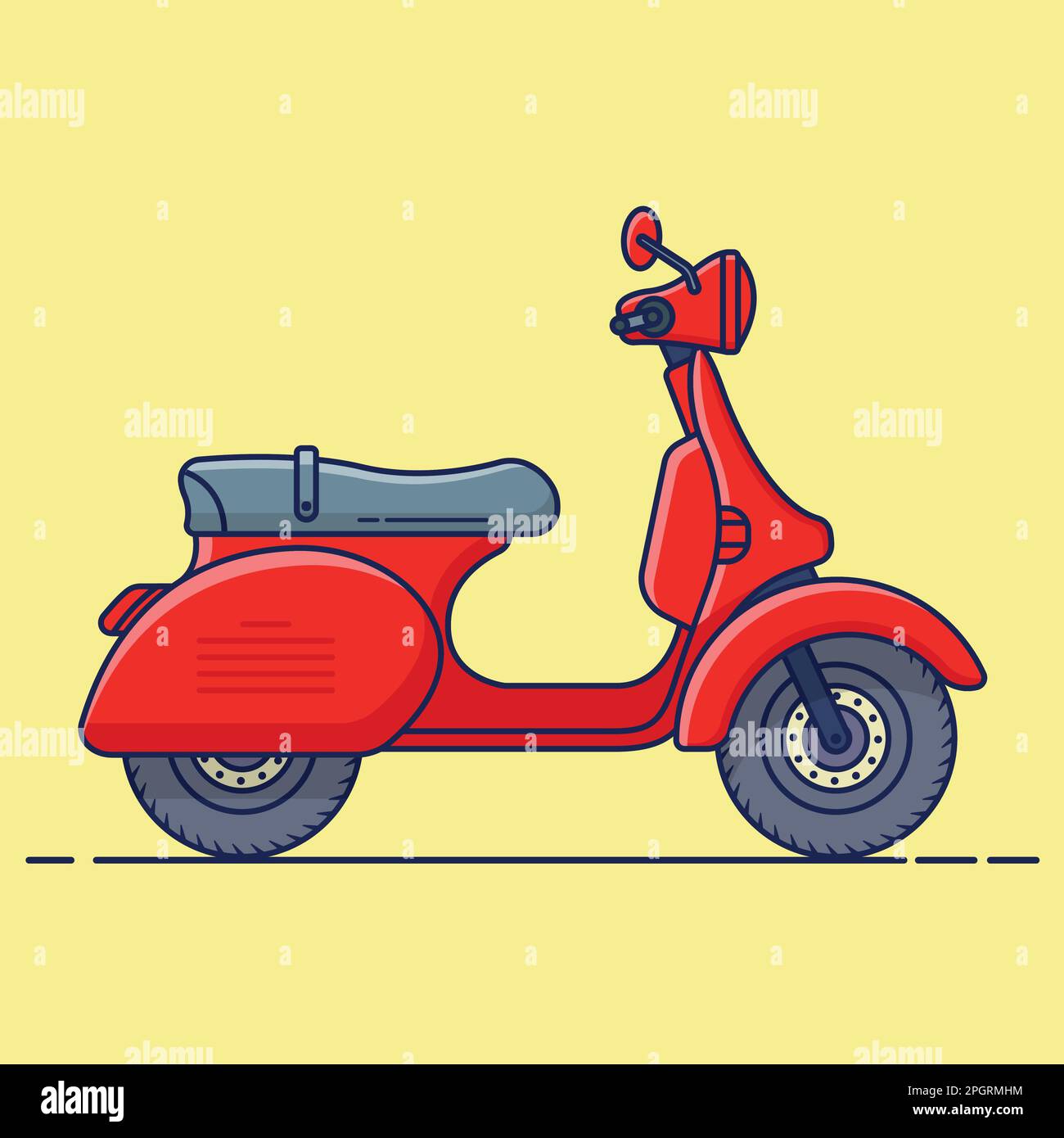 Scooter Vector Illustration, Cartoon Scooter Sticker, Scooter New Style Cartoon Icon Illustration Motorbike, Flat Motorcycle Vehicle Icon Vector Stock Vector