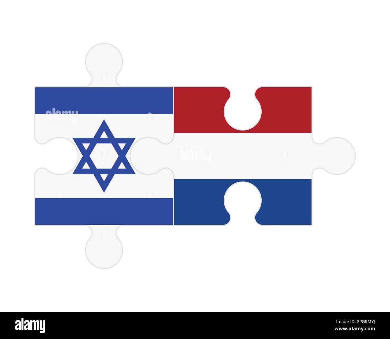 Connected puzzle of flags of Israel and Netherlands, vector Stock ...