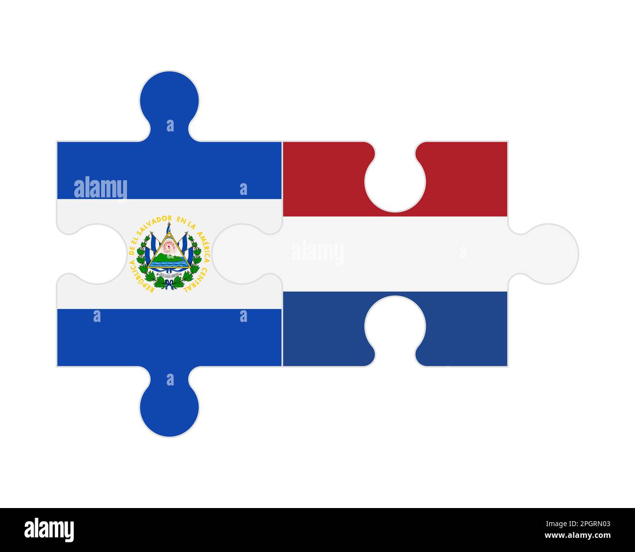 Connected Puzzle Of Flags Of El Salvador And Netherlands Vector Stock