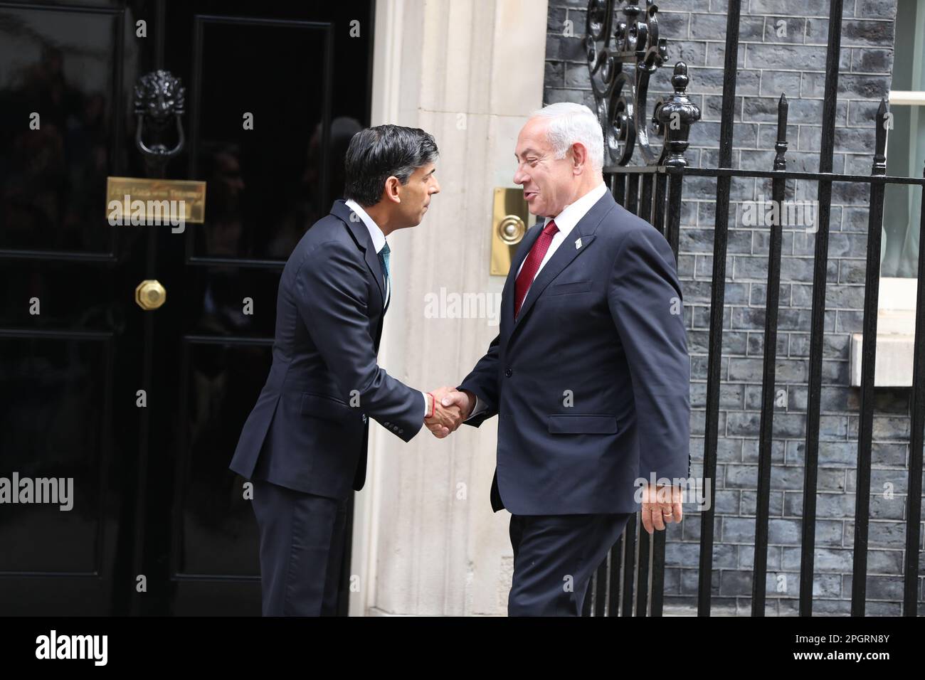 London, UK. 24th Mar, 2023. British Prime Minister Rishi Sunak welcomes Israel's Prime Minister Benjamin Netanyahu at Downing Street No 10. Credit: Uwe Deffner/Alamy Live News Stock Photo