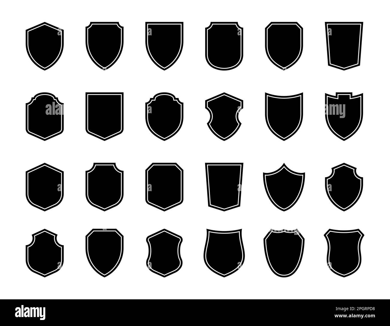 Set of shields. Protect signs. Knight award. Security label Stock Vector