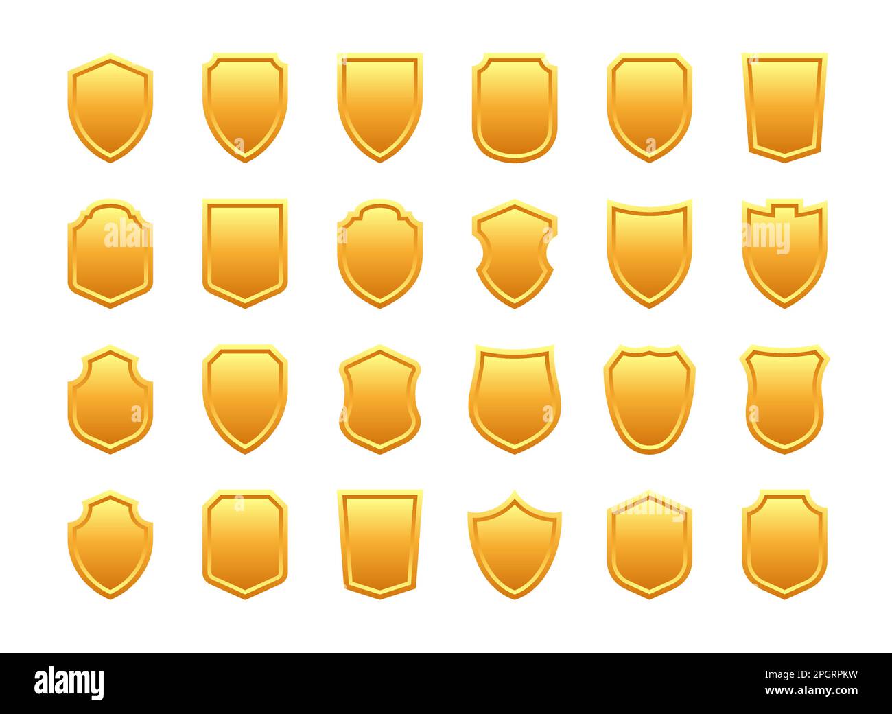 Set of shields. Protect signs. Knight award. Security label Stock