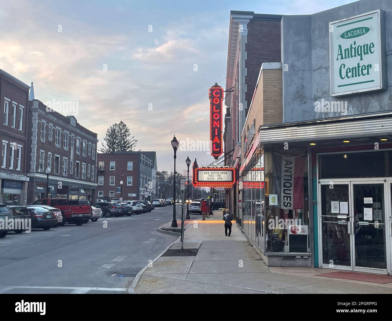 Downtown Laconia, the seat of Belknap County, in New Hampshire, U.S