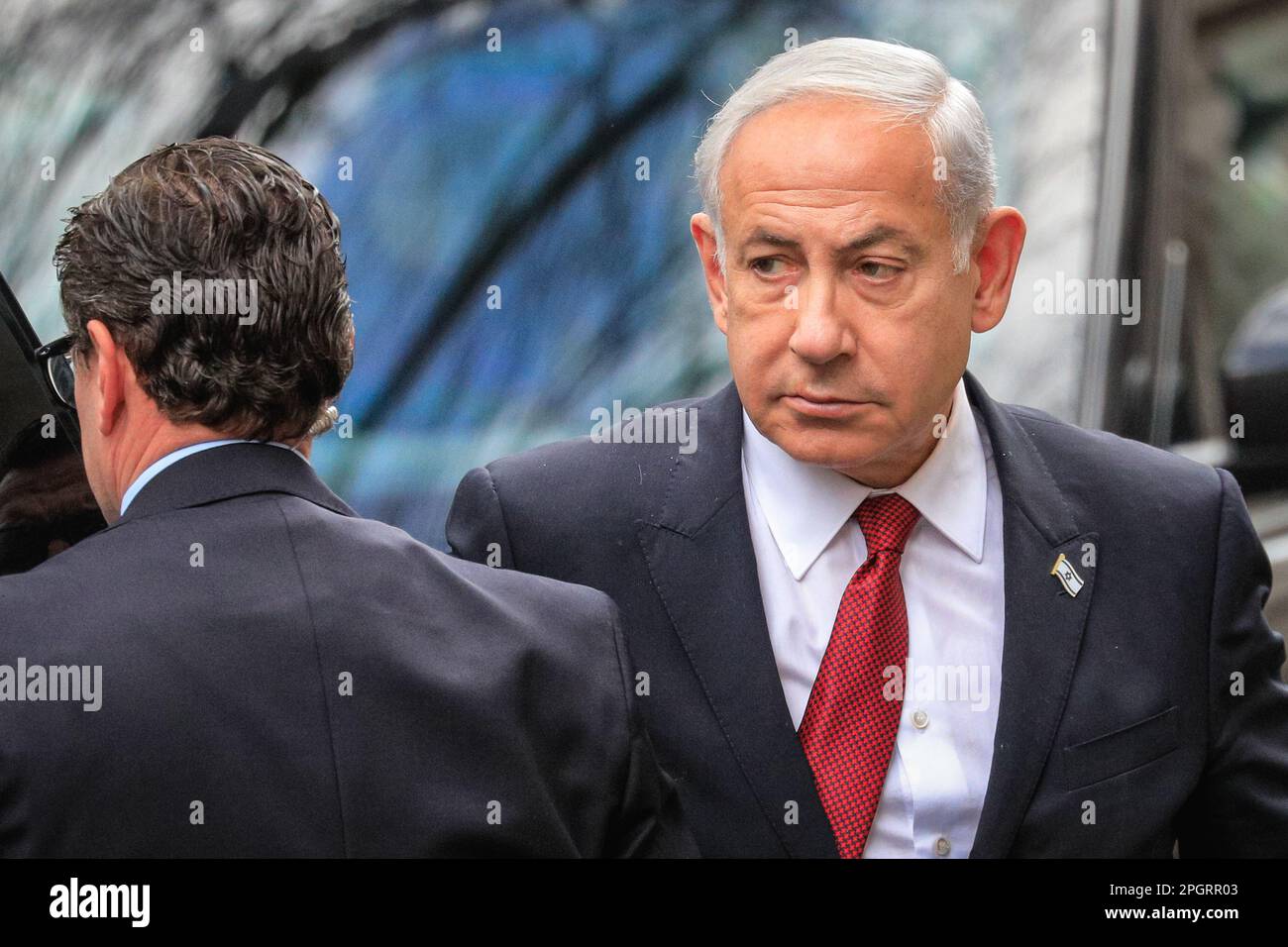 London, UK. 24th Mar, 2023. Rishi Sunak, MP, Prime Minister of the United Kingdom, welcomes Benjamin Netanyahu, Prime Minister of Israel, at 10 Downing Street in Westminster today. Credit: Imageplotter/Alamy Live News Stock Photo