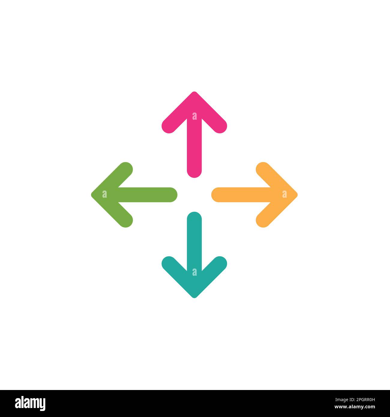 four colorful arrows point out from the center. Expand Arrows icon