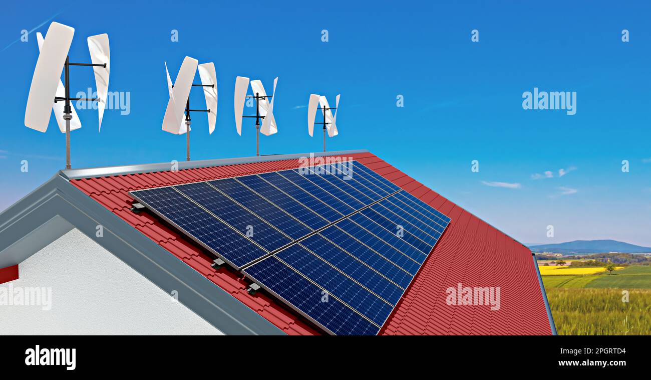 Gallery Detail: Small Wind Turbine On Roof Hi Res Stock Photography And