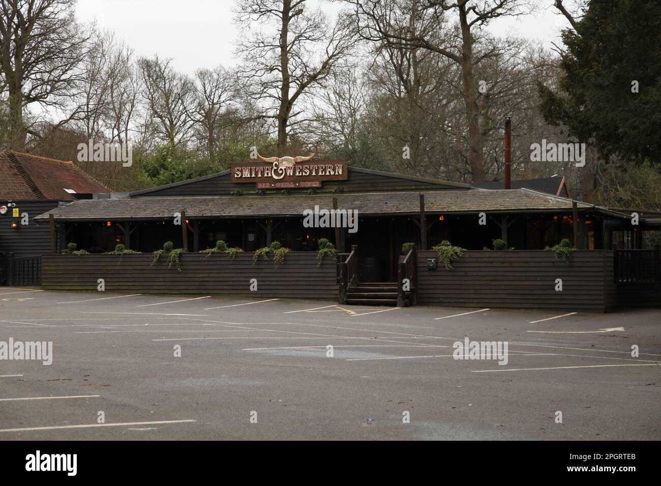Smith & Western Americanstyle restaurant on Zig Zag road at National Trust Box Hill, Surrey