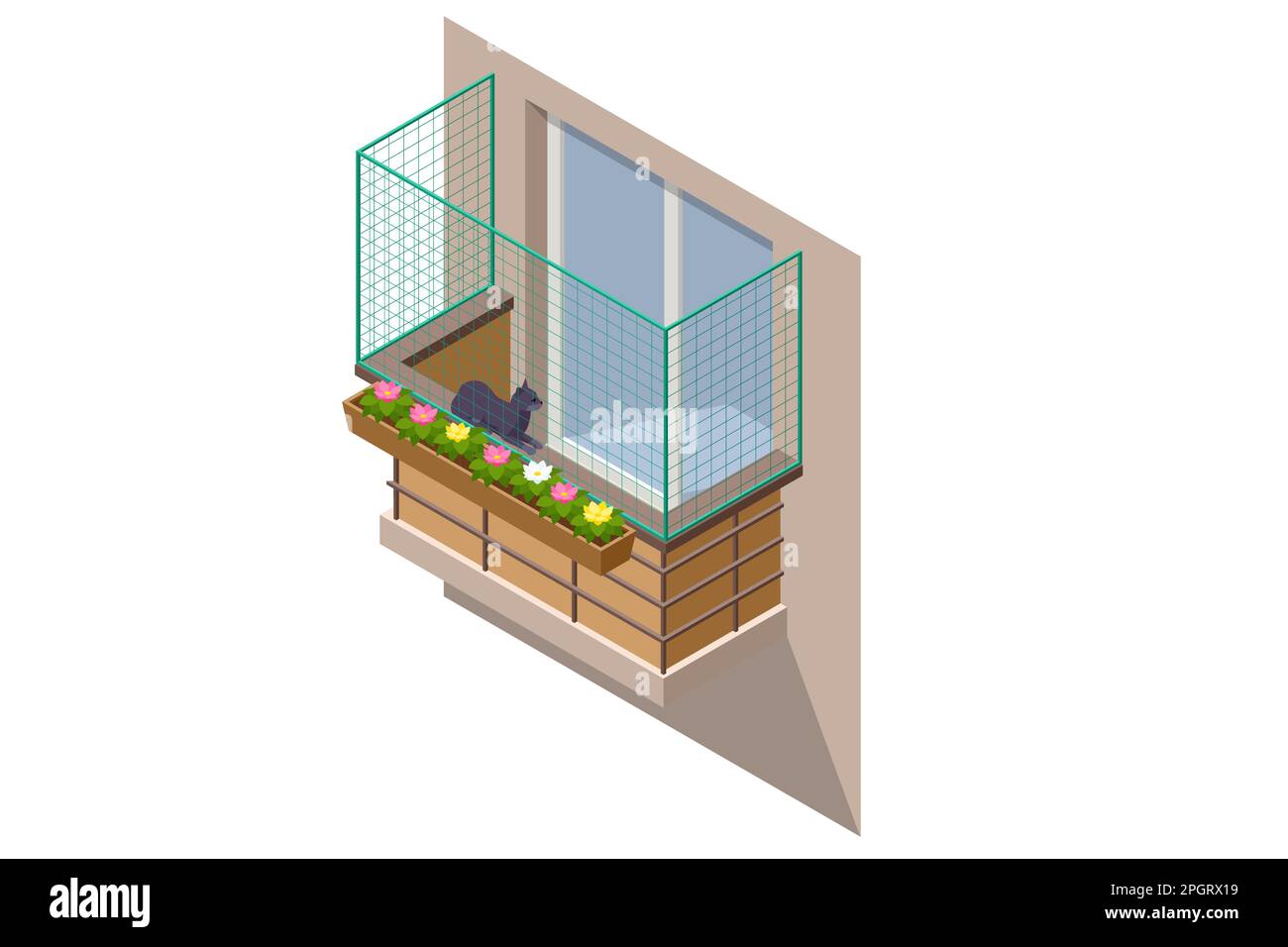 Isometric Anticat mesh. Cat proof window screens, your pet cat