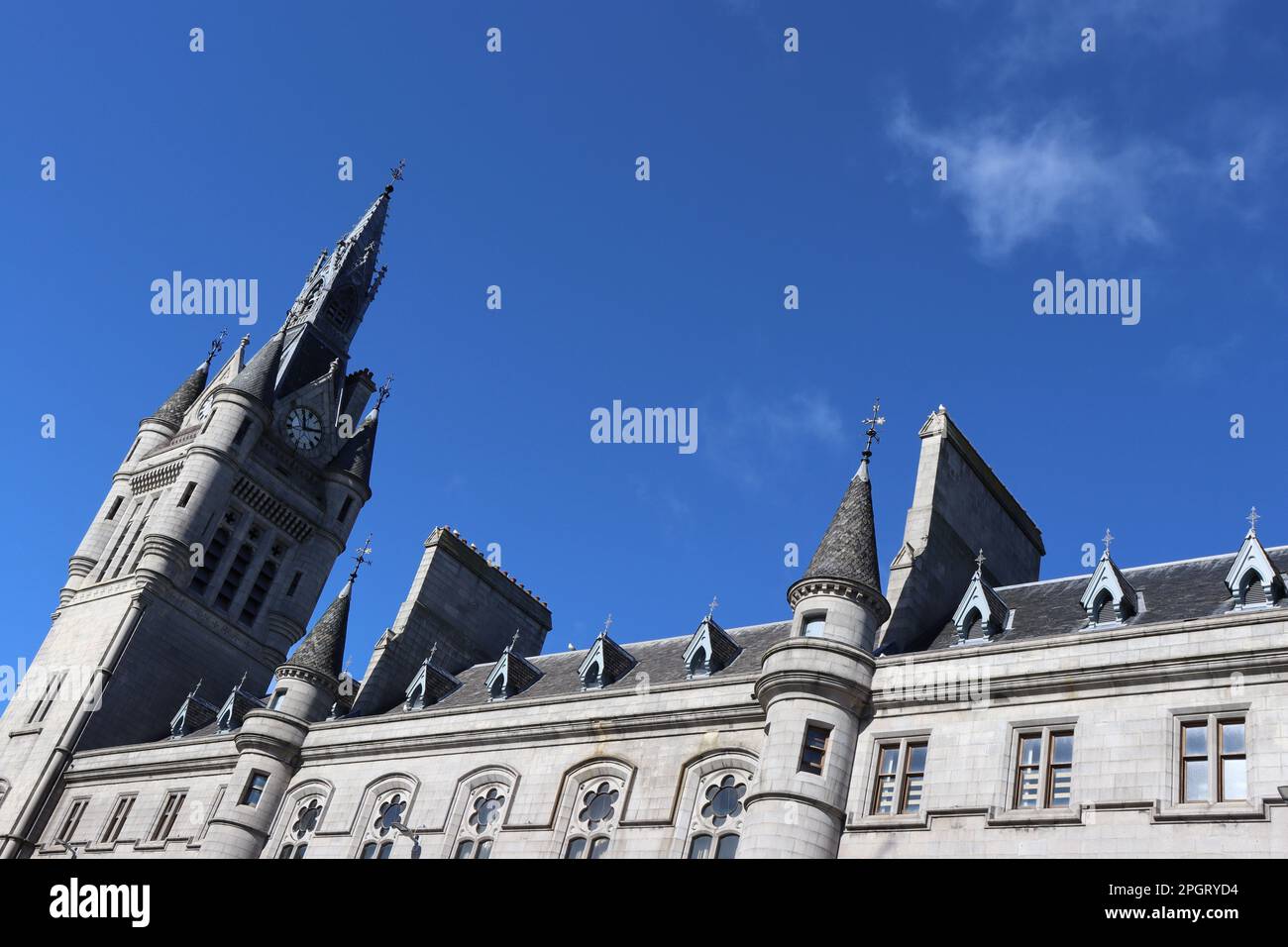 Towers, turrets and spires in Aberdeen Stock Photo Alamy