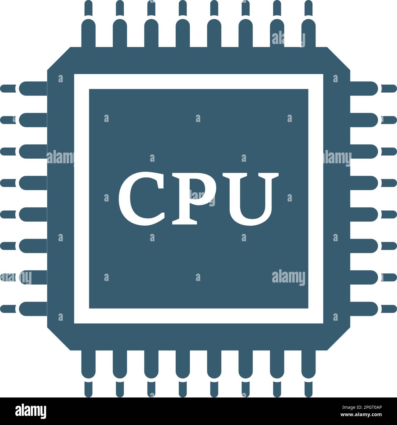 CPU for computer and smartphone icon in flat style. Processor chipset ...