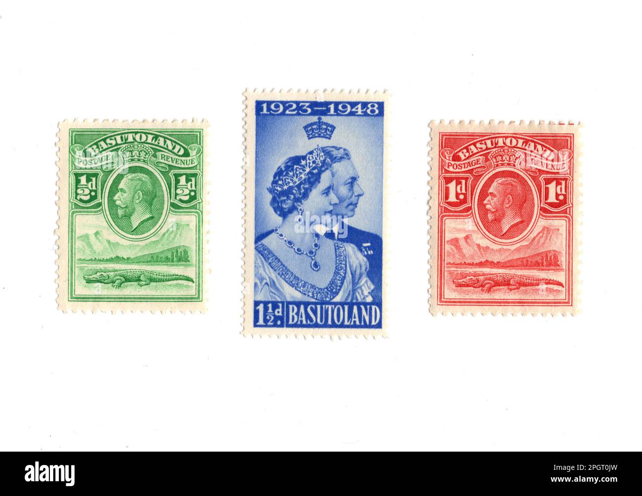 Vintage mint postage stamps from Basutoland isolated on a white background Stock Photo Alamy