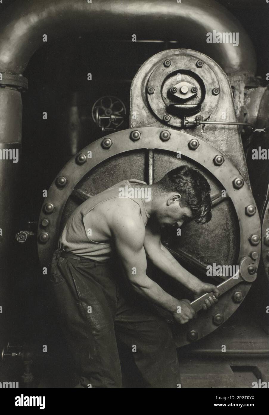 Powerhouse Mechanic 1921 by Lewis Hine Stock Photo