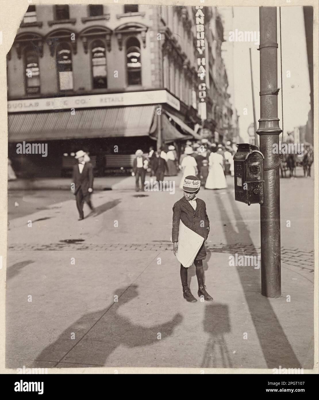 Self-Portrait with Newsboy 1908 by Lewis Hine Stock Photo