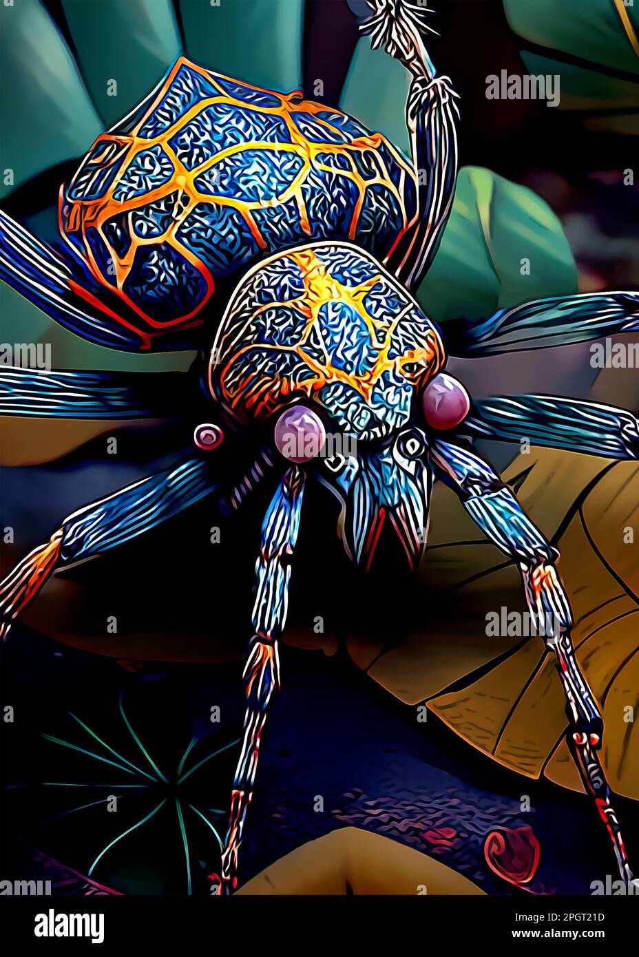 imaginative spiders full of colour and vibrant yet scary Stock Photo