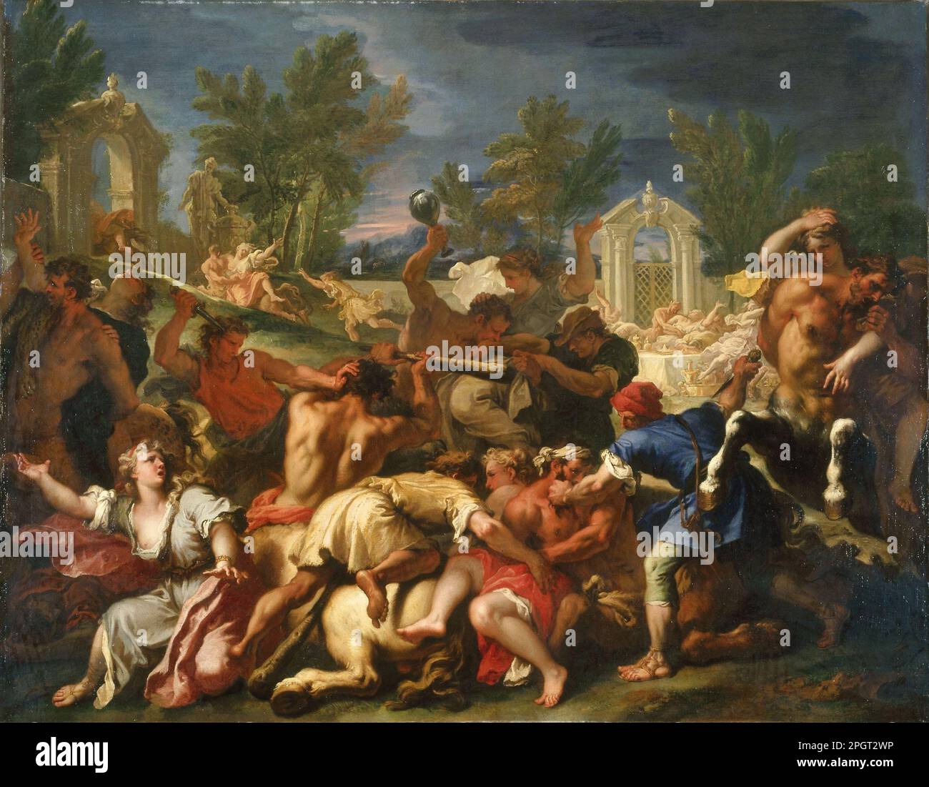 The Battle of the Lapiths and Centaurs circa 1705 by Sebastiano Ricci ...