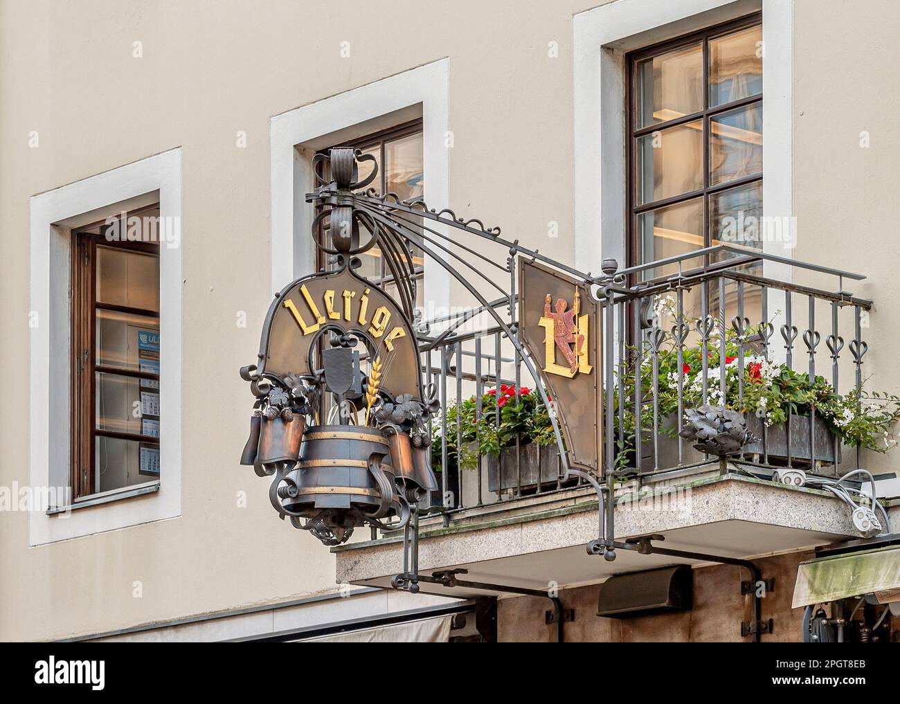 Uerige top-fermented home brewery in the old town of Duesseldorf, NRW, Germany Stock Photo