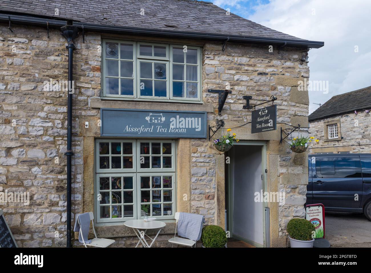 The Aisseford Tea Room in the pretty Derbyshire village of Ashford in the Water in the Peak District Stock Photo