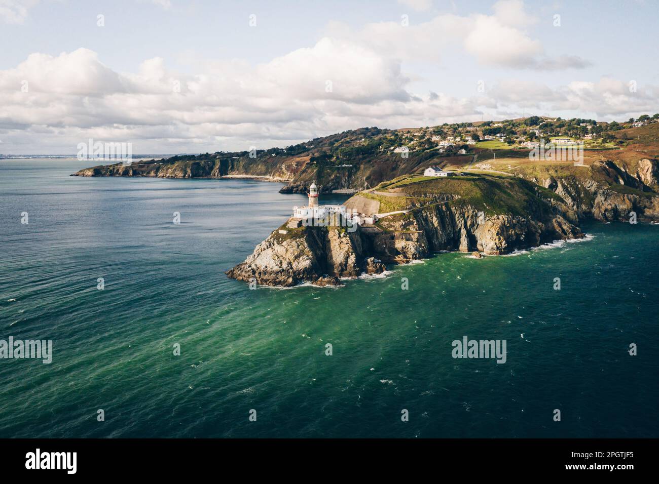 Howth Co Dublin Ireland Aerial View Of The Baily Lighthouse On Howth Co Dublin Ireland Aerial View Of The Baily Lighthouse On