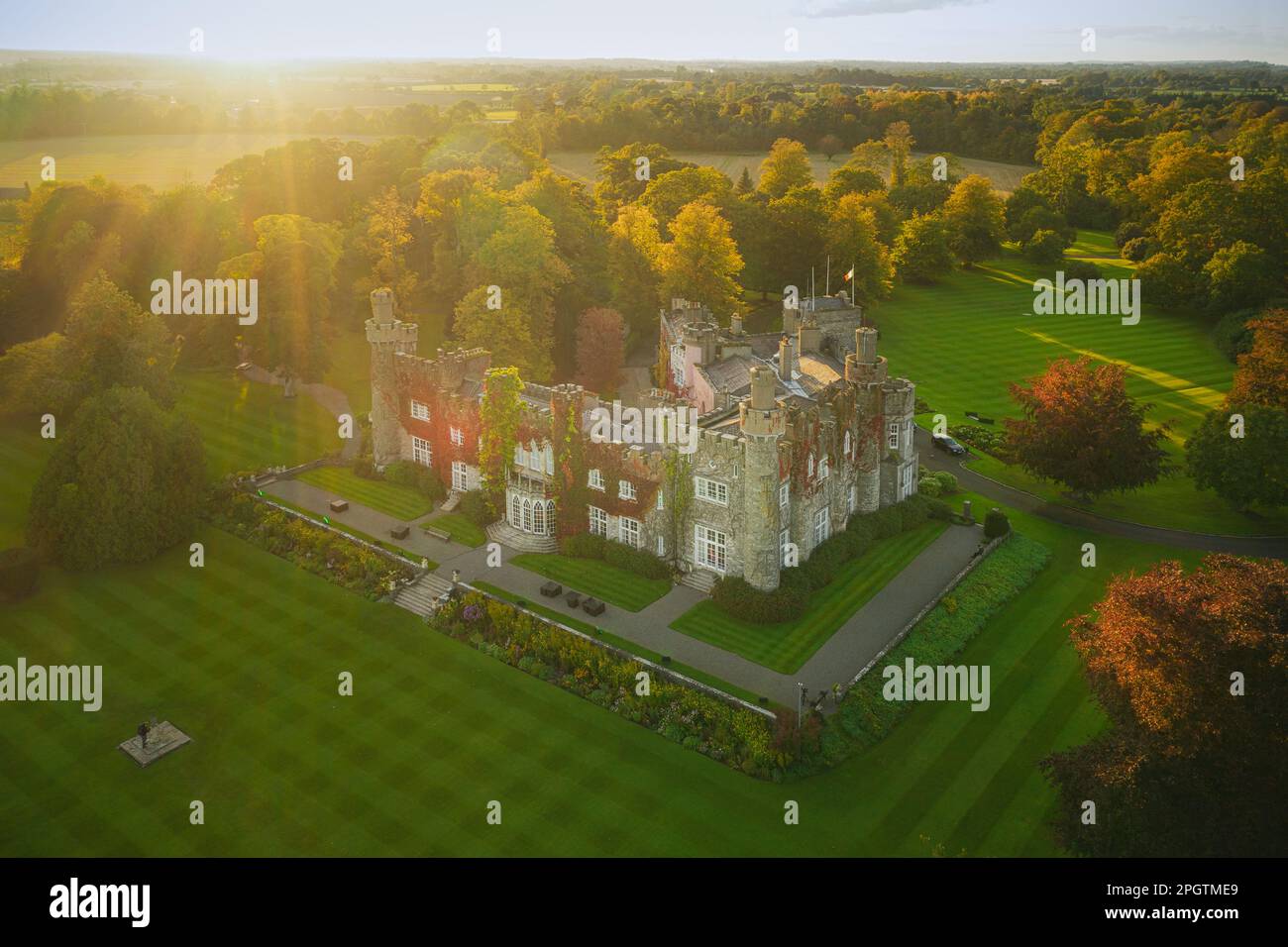 Castleknock, Dublin / Ireland Aerial view of Luttrellstown Castle