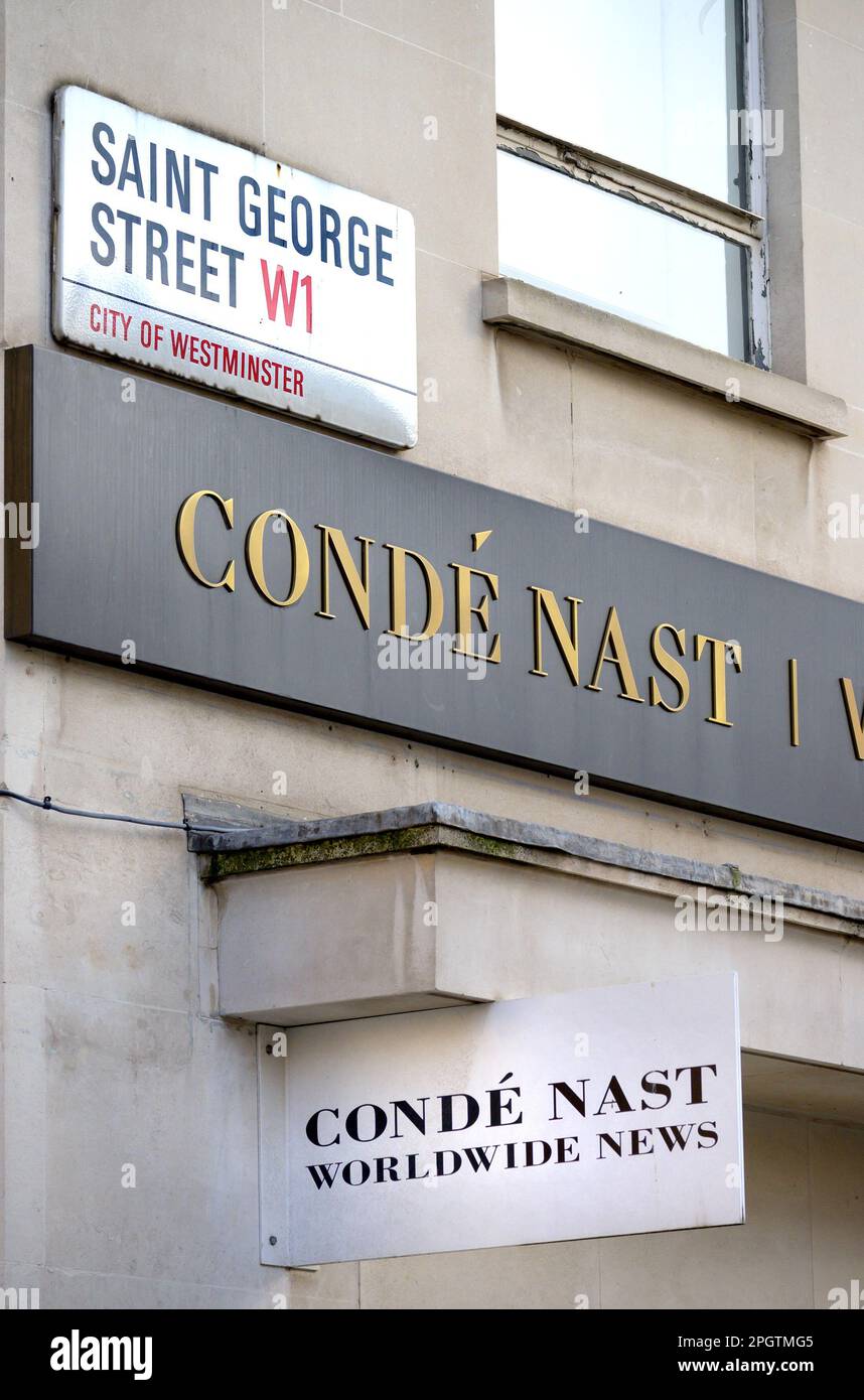 London, England, UK. Conde Nast publisher offices in Saint Geroge Street, W1 Stock Photo