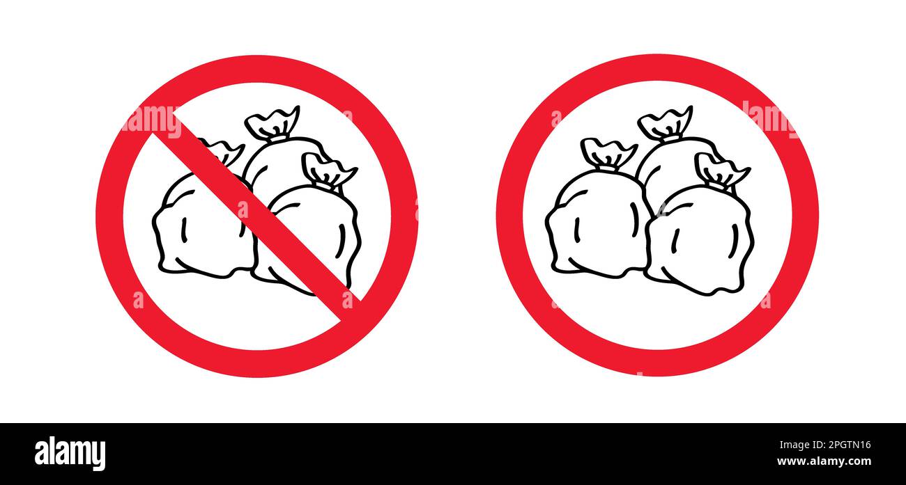 It is forbidden to place garbage bags here. Do not plastic bag pile