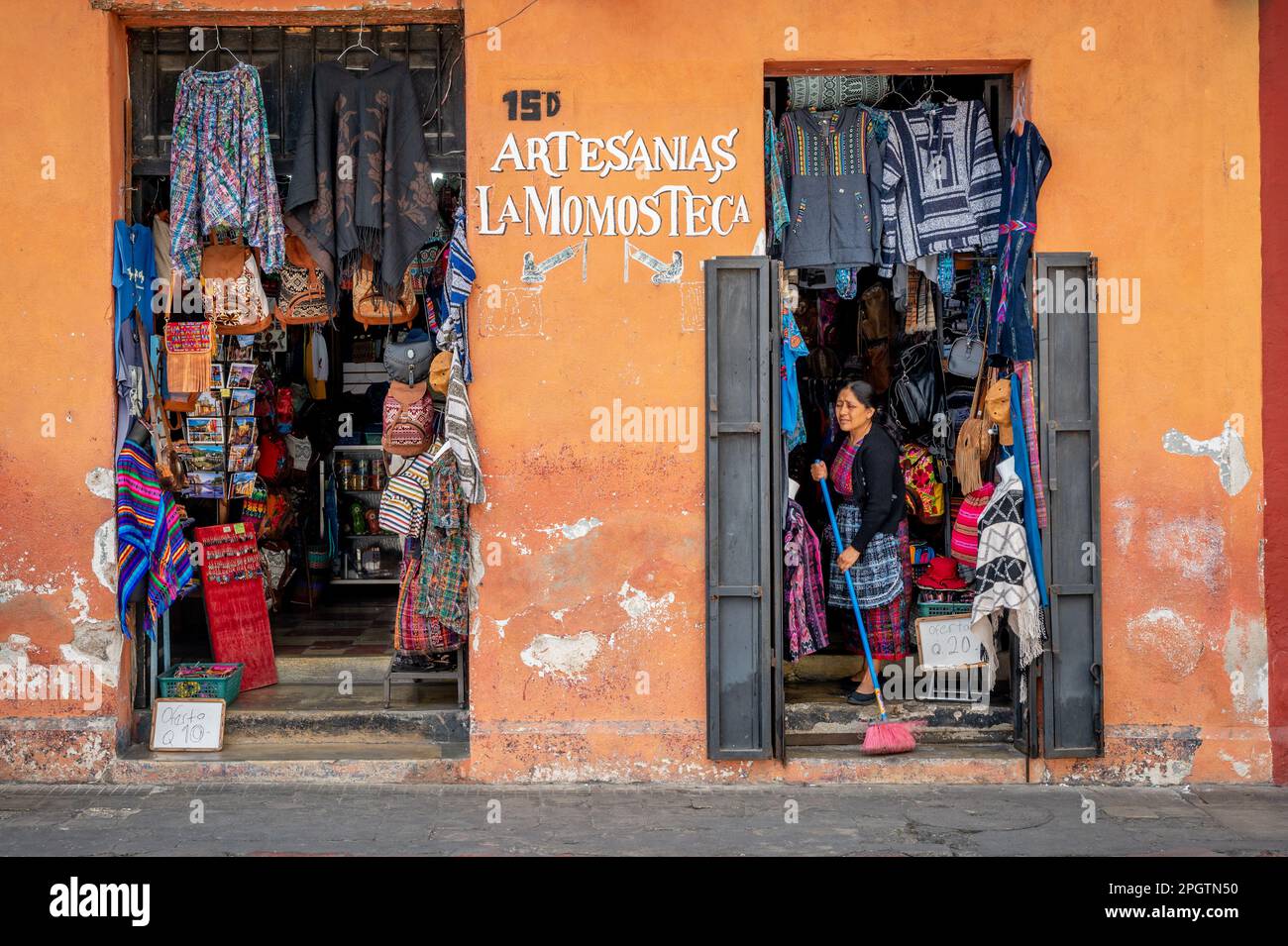 Souvenir Stores in Antigua Guatemala Stock Photo