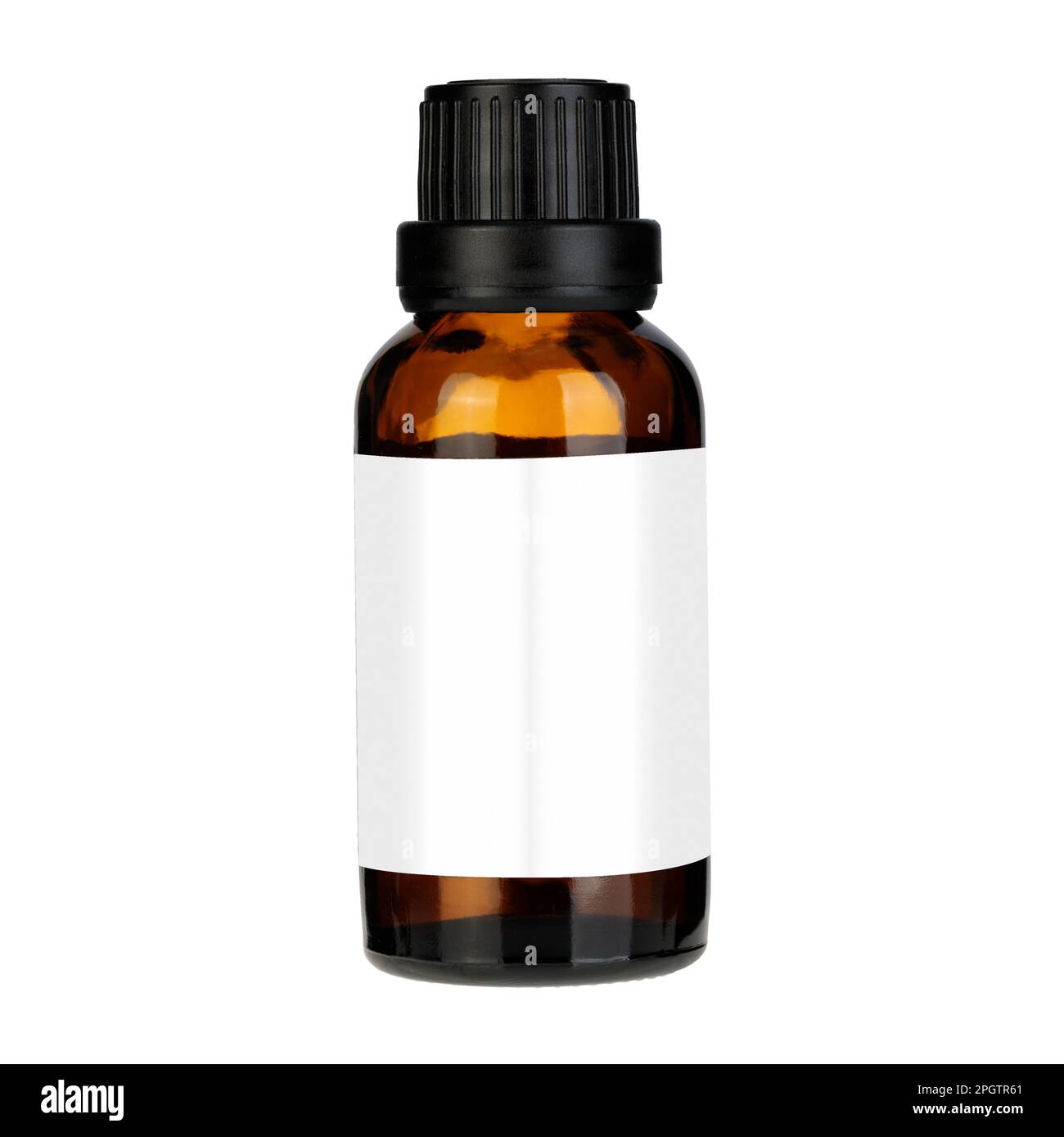 Blank label pharmaceutical amber bottle Mock-Up, isolated. High resolution photo. Stock Photo