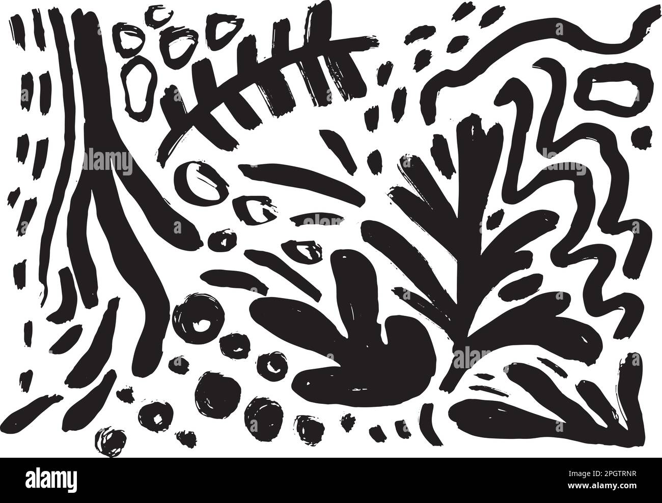 Grunge Hand Drawn Contemporary Abstract Background. Stock Vector