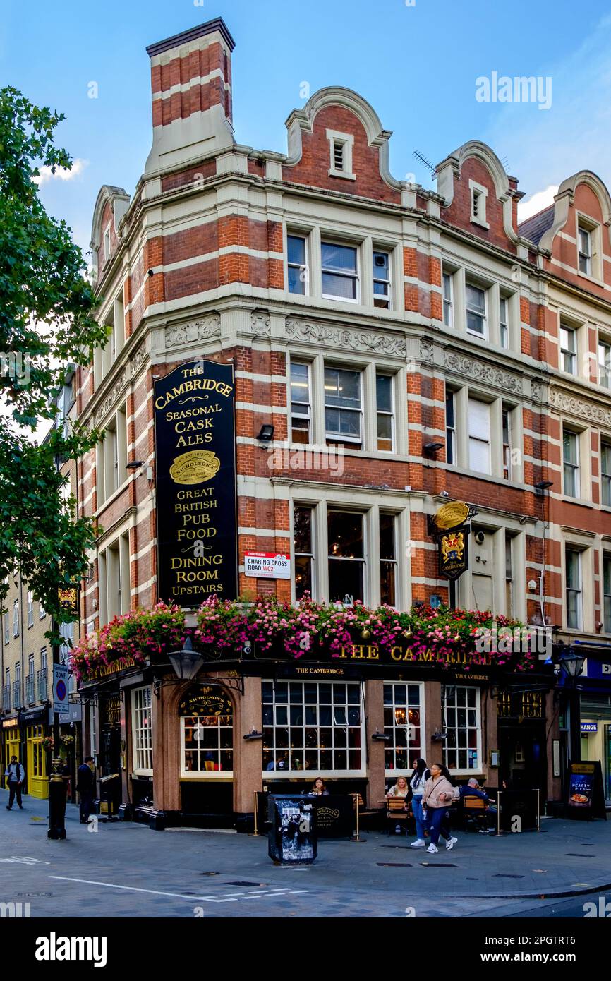 London, UK, Sept 2022, view of The Cambridge facade, a pub in Soho Stock Photo