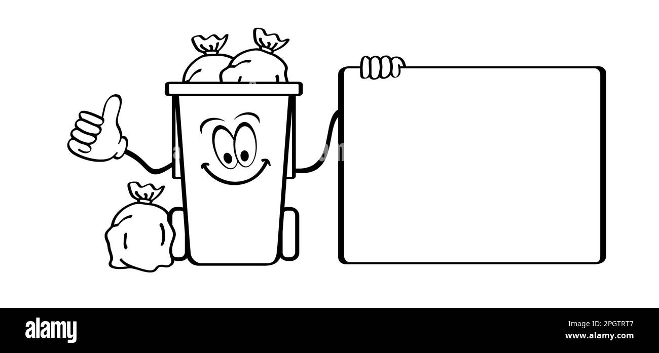 Wheelie bin. Garbage bag and container. Waste bin or or litterbin