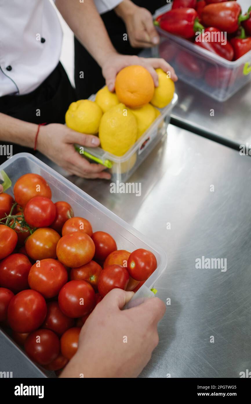 vegetable fruit storage restaurant fresh provision Stock Photo