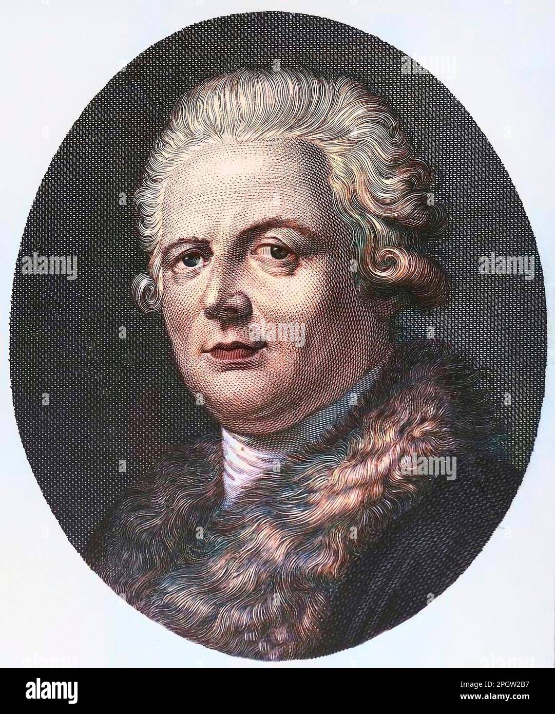Portrait of Pietro Verri (1728-1797), Italian philosopher, writer and economist. Engraving Stock Photo