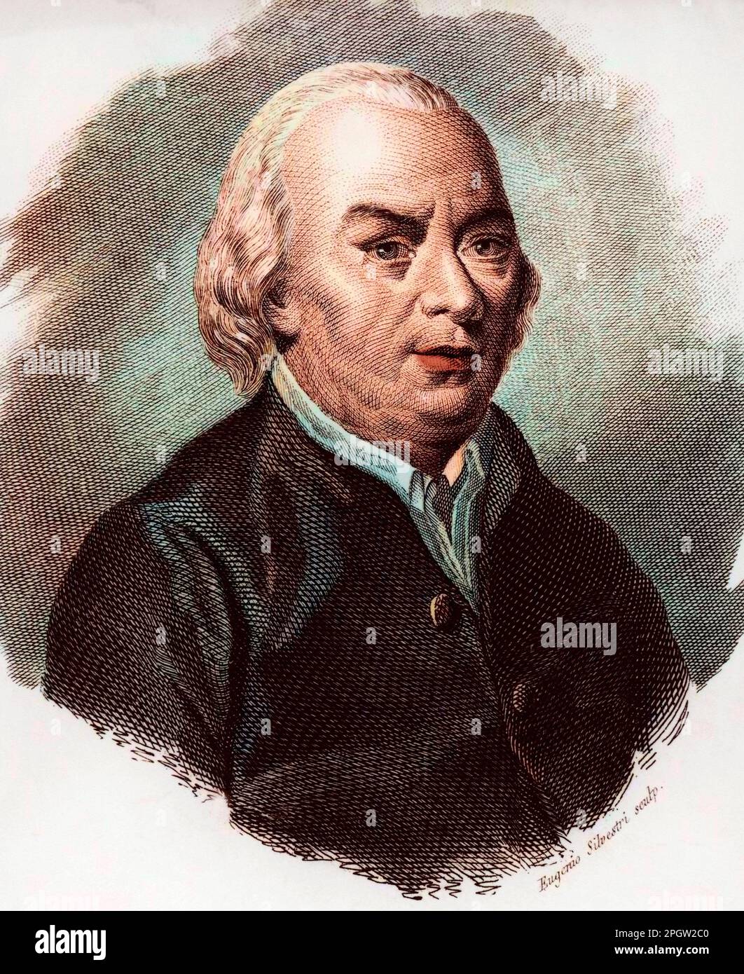 Portrait of Gian Carlo Passeroni (1713-1803), Italian poet. Stock Photo
