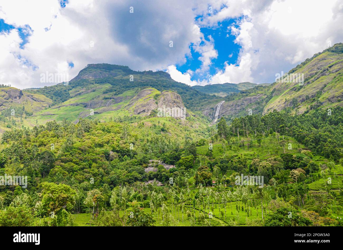 Rocky hills  of Munnar, Kerala, India Stock Photo