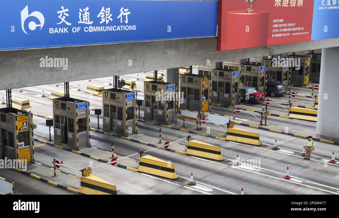 Western Harbour Crossing tunnel tolls are seen at the West Kowloon side