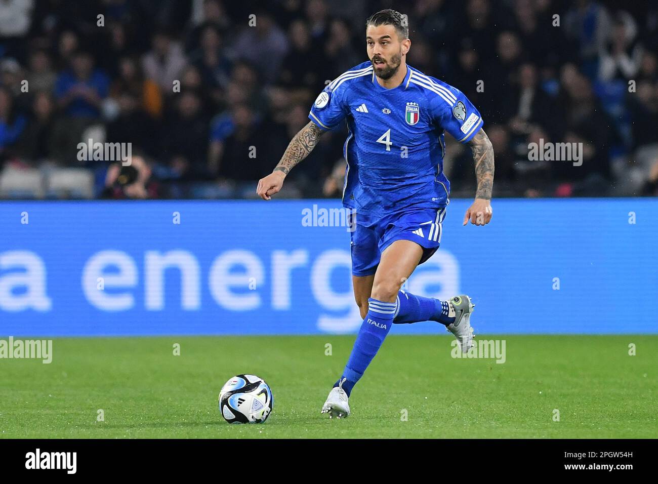 Naples, Campania. 23rd Mar, 2023. Leonardo Spinazzola of Italy during