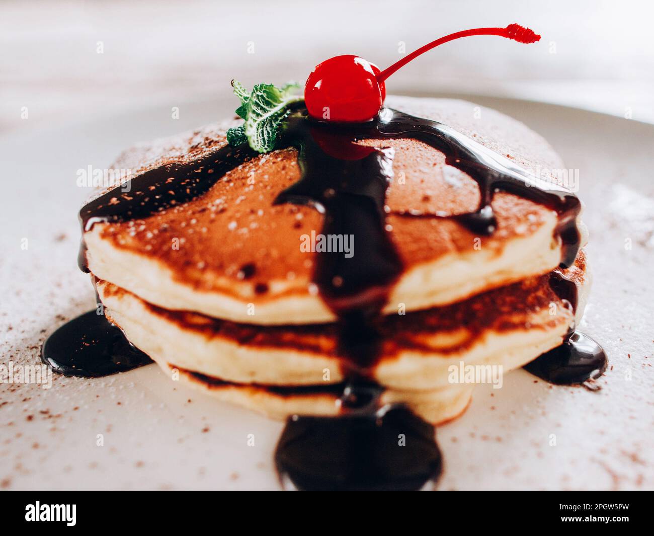 professional catering service american pancakes Stock Photo