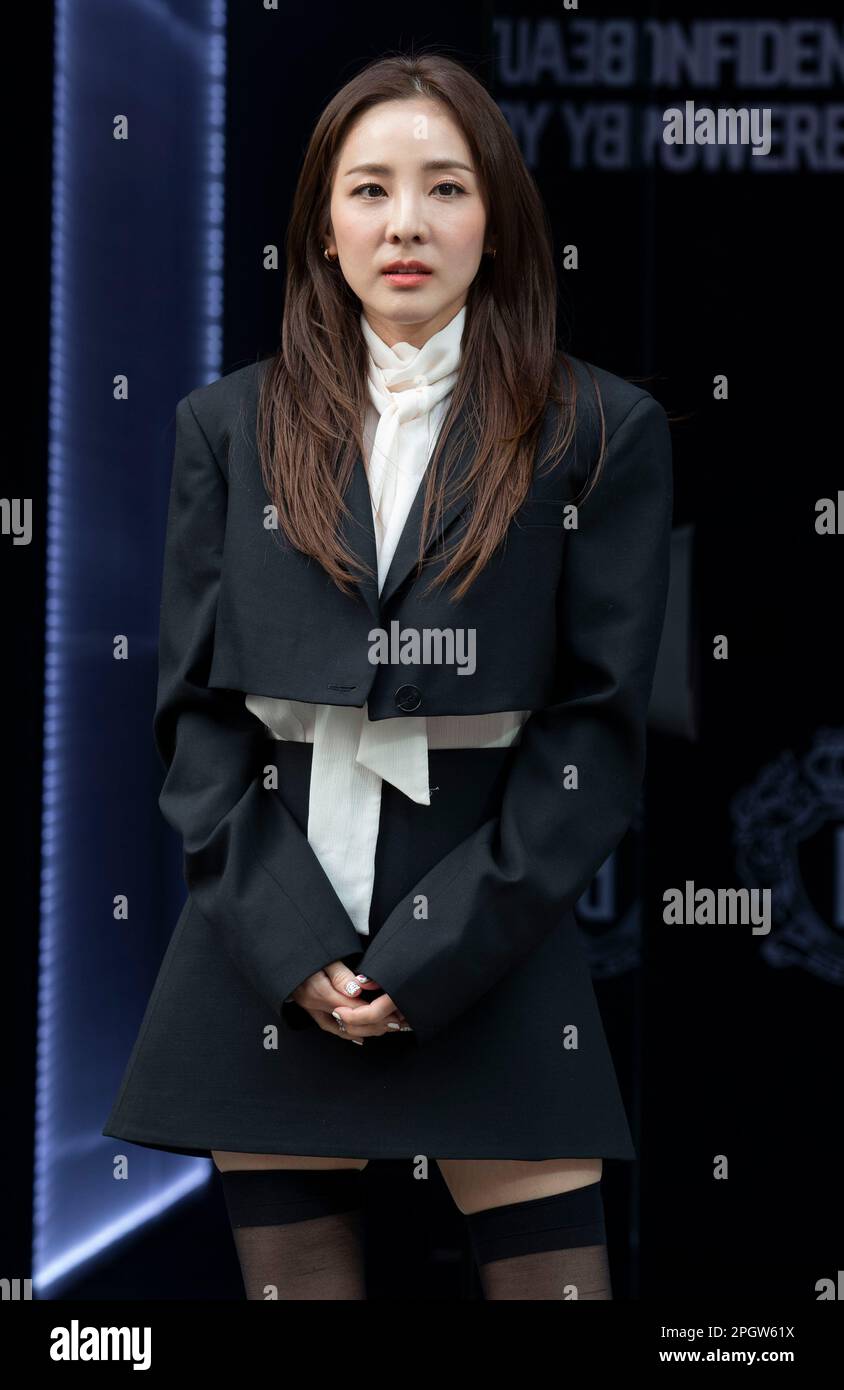 24 March 2023 – Seoul, South Korea: South Korean singer and actress Sandara Park, attends the photocall for the 'Bobby Brown' pop-up store opening event in Seoul, South Korea on March 24, 2023. (Photo by Lee Young-ho/Sipa USA) Stock Photo