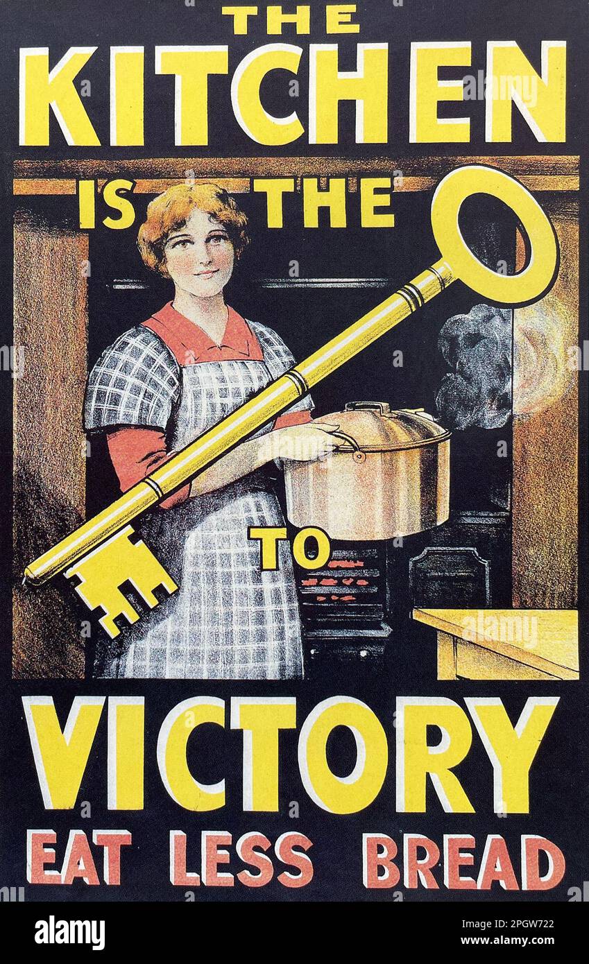 THE KITCHEN IS  THE KEY TO VICTORY British WWI poster Stock Photo