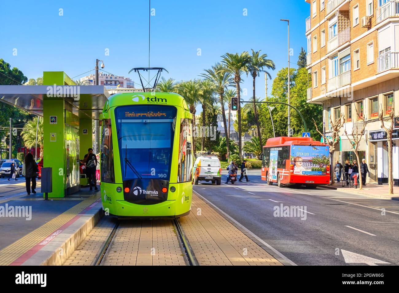 Tramway in Murcia, Spain Stock Photo Alamy