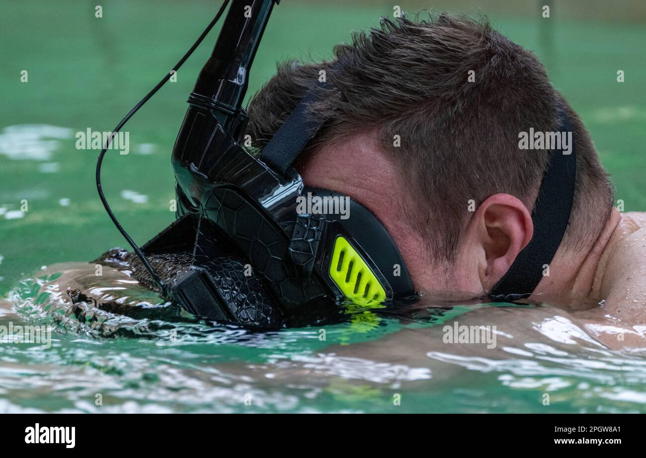 24 March 2023, SaxonyAnhalt, Halle (Saale) Former swimmer and world