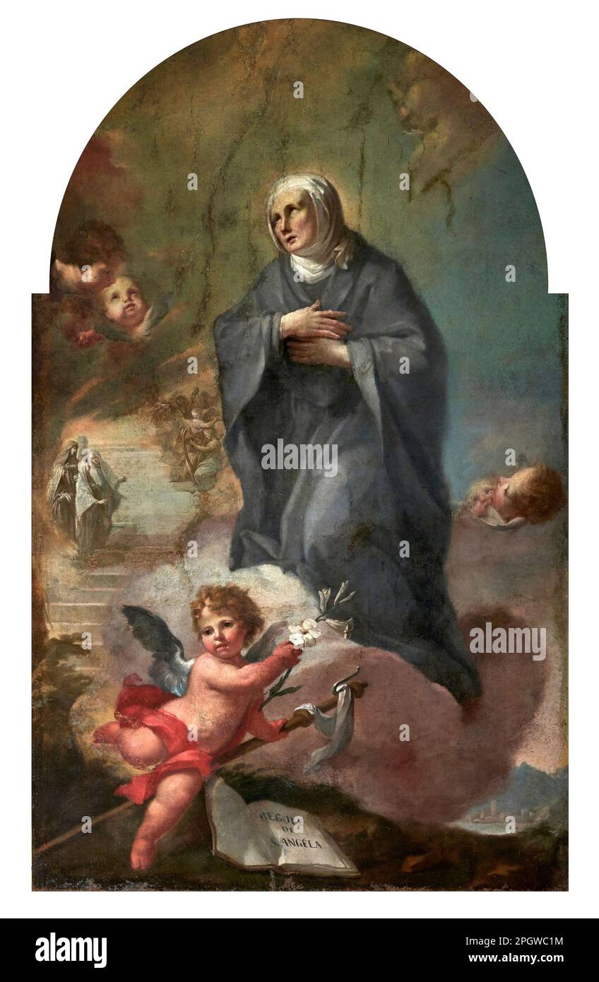 Sant'Angela Merici  - olio su tela  - Antonio Paglia  - XVIII secolo - Rovato (Bs), chiesa di  Santa Maria Assunta Stock Photo