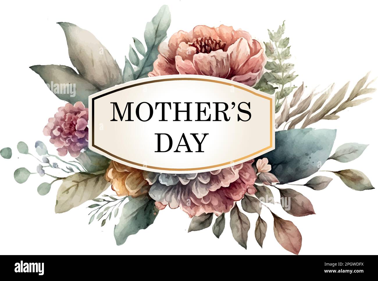High-Quality Mothers Day Watercolour Image Art