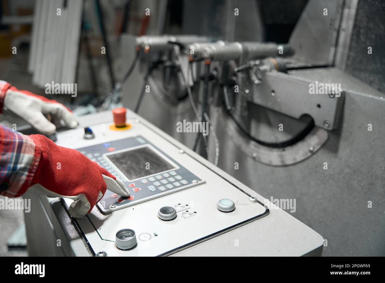 Controlling Machine Male engineer controlling machine metal hi-res stock photography and ...