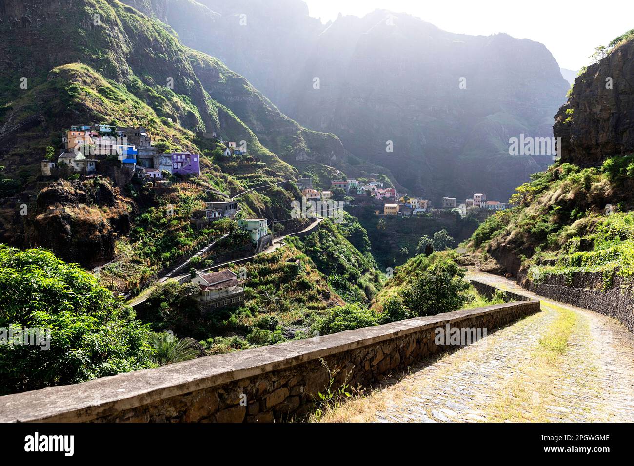 Local road leading to spectacular Fontainhas village in a secluded