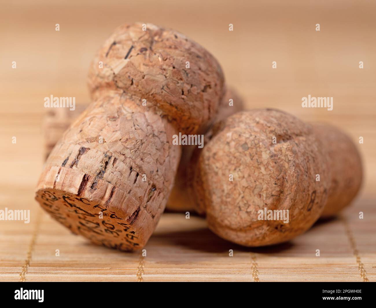 Champagne cork in a closeup Stock Photo