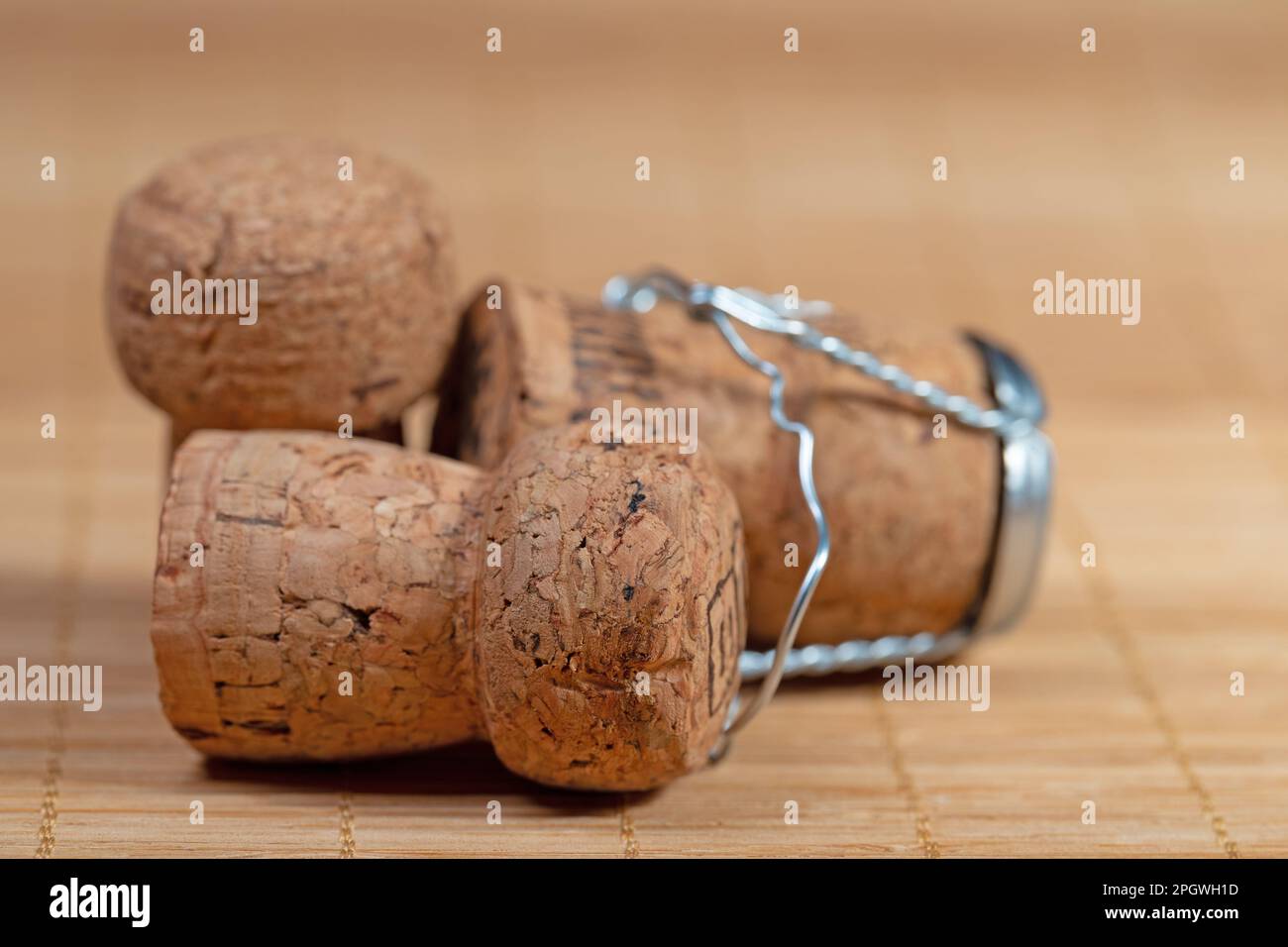 Champagne cork in a closeup Stock Photo