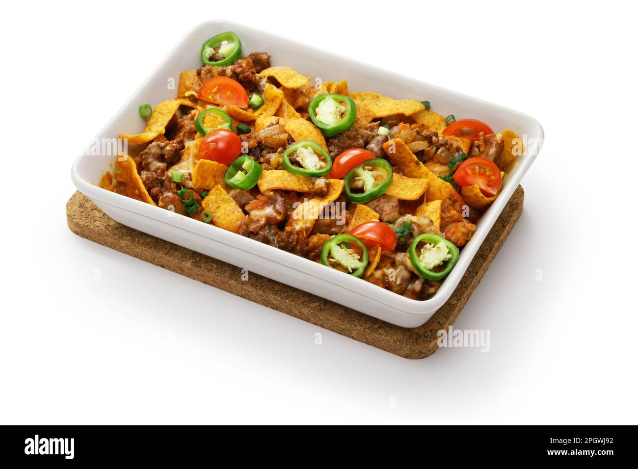 homemade frito pie in a casserole, southern food Stock Photo Alamy